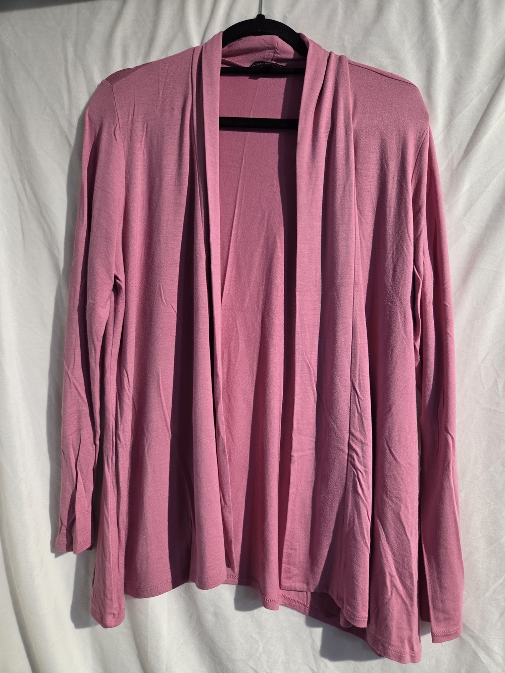 Women’s Open-Front Pink Draped Cardigan